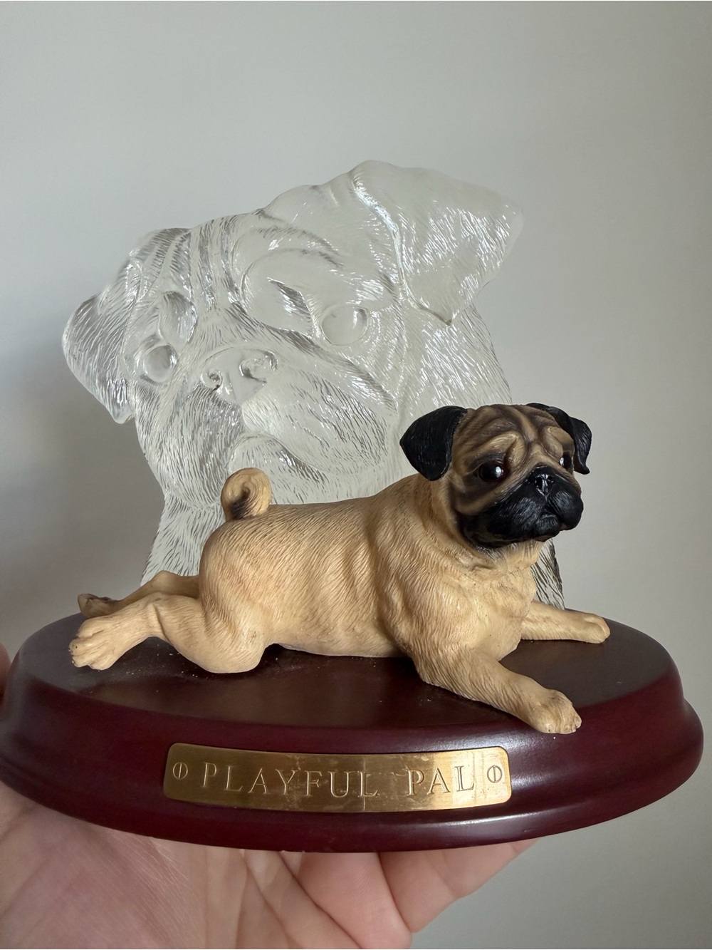 Vtg The Bradford Exchange "playful Pals" Fawn Pug Laying Down Plate#Aow4 5x6.5